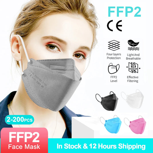 Adult 4 Layers CE FFP2 KN95 Mask Respirator Fabric Face Mask FFP2 Mascarilla Filter Mouth Dustproof Reuseable ffp2 Face mask