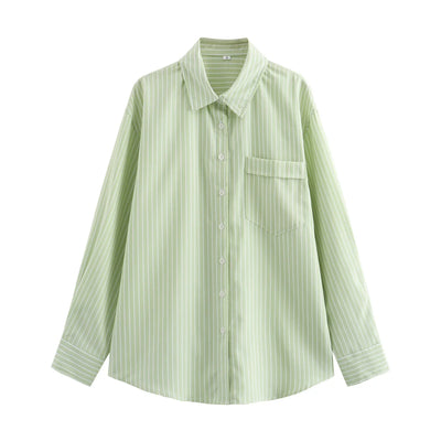 Women's Striped Blouse Multicolored Shirt Office Female's Top 2024 Summer Solid Shirt Elegant Comfortable Loose Fitting Shirts