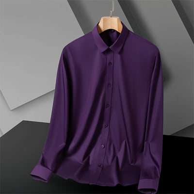 S-8XL New Bamboo Fiber Men Shirt Long Sleeve No Iron Anti-Wrinkle Casual Business Men Shirt Long Sleeve Slim Fit Camisa Social