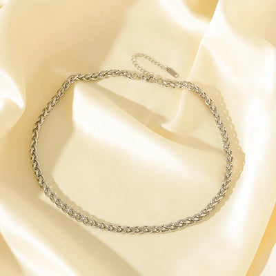 EILIECK 316L Stainless Steel Silver Color Flat Snake Bone Chain Necklace For Women New Fashion Neck Chain Jewelry Holiday Gifts