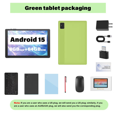 ANRY 10.1 Inch Tablet Octa-core Android 15 8GB(4+4 Expand) RAM+64GB ROM 5000Mah IPS Display A523 Dual Camera 5G Wifi 6 Tablet