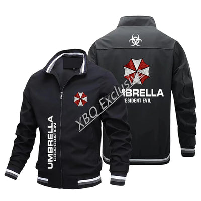 Chaqueta de béisbol de moda nueva, chaqueta fina para hombre de las cuatro estaciones, chaqueta con el logotipo de Umbrella Corporation, chaqueta de locomotora, chaqueta bomber.