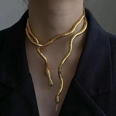 Snake Bone Chain Snake Shape Necklace Fashion Punk Jewelry Accessories Women Men Twistable Wrap Necklace Collar Bendable