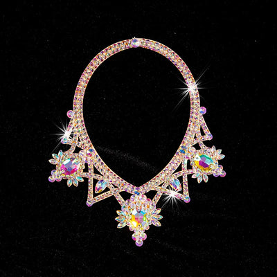 Necklace Collar Choker Ancient Egyptian Costume Belly Dance Jewelry Sparkle Rhinestone Costume Accessory Photography Show Stage