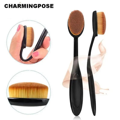 Toothbrush-Style Makeup Brush for Quick & Flawless Liquid/Cream/Powder Application, Professional Cosmetic Tool Set
