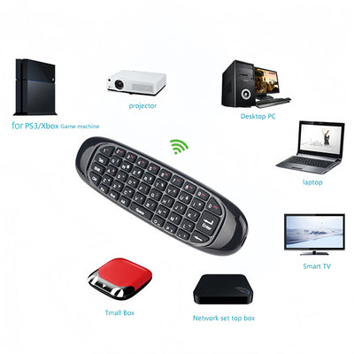 2.4G Wireless Keyboard RGB Backlit Mini Keyboard with Flying Mouse with Voice Control IR Learning for PC Projector TV BOX Laptop
