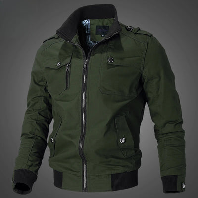 Men's WorkJacket Autumn Fashion Solid Color Pure Cotton Soft Shell Windproof Outdoor Hunting Work Jacket Men's Retro Coat