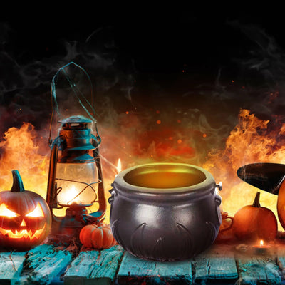Halloween Party Decoration Witch With Light Pot Mist Plastic Bowl Decoration Candy Bucket Decor Witch Cauldron with Mist Maker