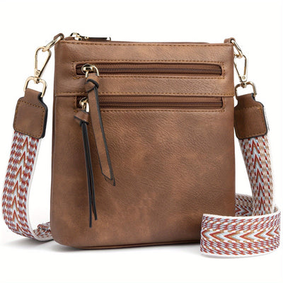 Stylish Geometric Shoulder Bag - Women Handbags & Wallets - Retro Simple Design, Multifunctional Crossbody Bag with Wide Strap for Mobile Phone, Perfect for Daily Use and Travel