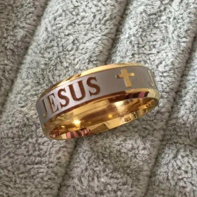 1pc Men's Stainless Steel Cross Ring