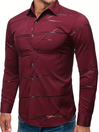 Men's Casual Navy Blue Slim Shirt