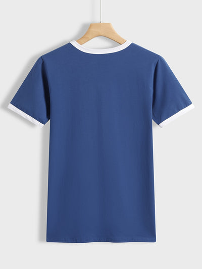 Loose Crew Neck T-shirt, Casual Simple Short Sleeve Summer T-Shirts Tops, Women's Clothing