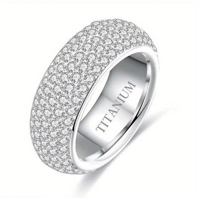 1pc Titanium Steel Ring For Man And Women, For Couple Christmas Gift