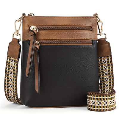 Stylish Geometric Shoulder Bag - Women Handbags & Wallets - Retro Simple Design, Multifunctional Crossbody Bag with Wide Strap for Mobile Phone, Perfect for Daily Use and Travel