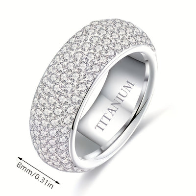 1pc Titanium Steel Ring For Man And Women, For Couple Christmas Gift