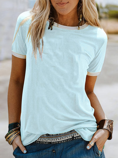 Loose Crew Neck T-shirt, Casual Simple Short Sleeve Summer T-Shirts Tops, Women's Clothing