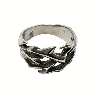 1pc Stainless Steel Ring, Casual Trendy Single Ring For Men