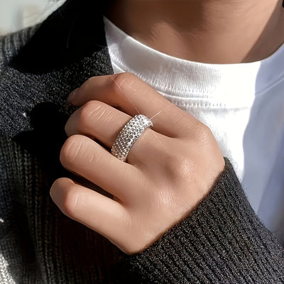 1pc Titanium Steel Ring For Man And Women, For Couple Christmas Gift