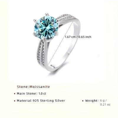 Original Tancise 925 Pure Silvery Ring with Moissanite Diamond and Certificate, Exquisite Jewelry for Women's Engagement Ring