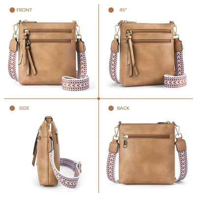 Stylish Geometric Shoulder Bag - Women Handbags & Wallets - Retro Simple Design, Multifunctional Crossbody Bag with Wide Strap for Mobile Phone, Perfect for Daily Use and Travel