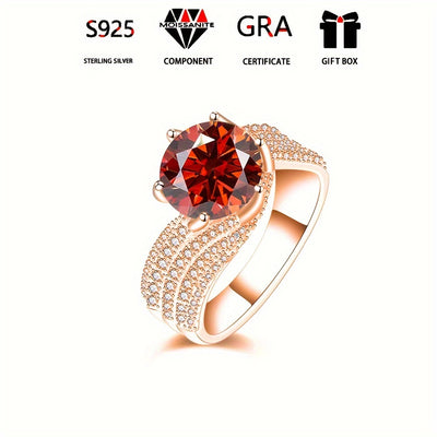 3ct/5ct Moissanite 925 Sterling Silver Inlaid Luxurious Ring for Engagement, Wedding, Evening Party, and Official Occasions For Women